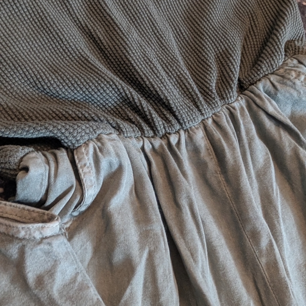 '90s Vintage Two-piece Nina Piccalino Gray/Green Waffle Knit Top - Picture 9 of 12